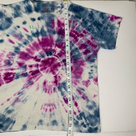 Handmade Tie Dye Tee Shirt Purple Blue & White - Picture 7 of 8